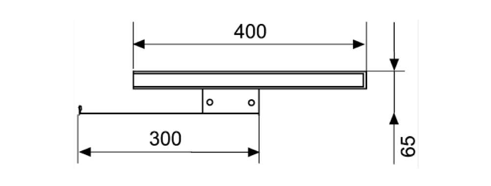 AES ESD Superstructure Standard 400 mm for ESD Workstations AES Oscar Top Iclinable el.eng p.47 drw 